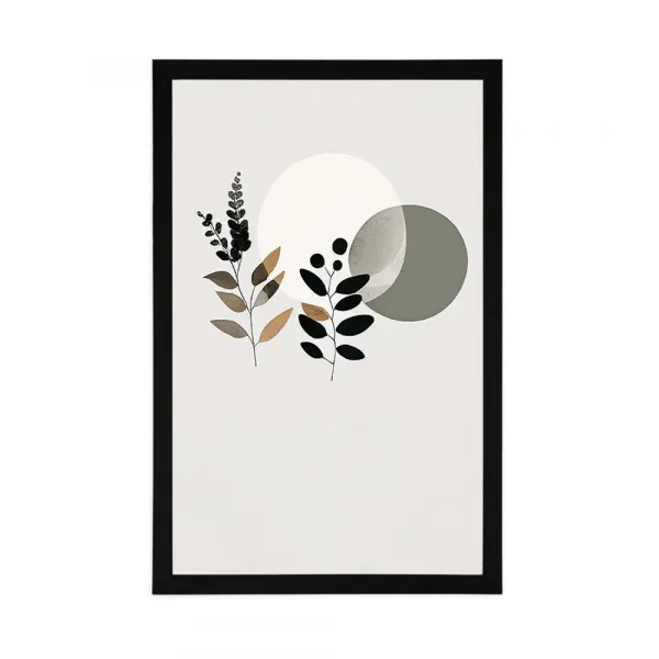 Plagát minimalistické listy s boho pozadím