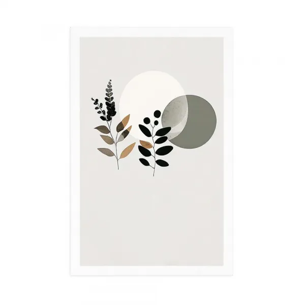 Plagát minimalistické listy s boho pozadím