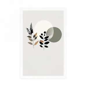 Plagát minimalistické listy s boho pozadím