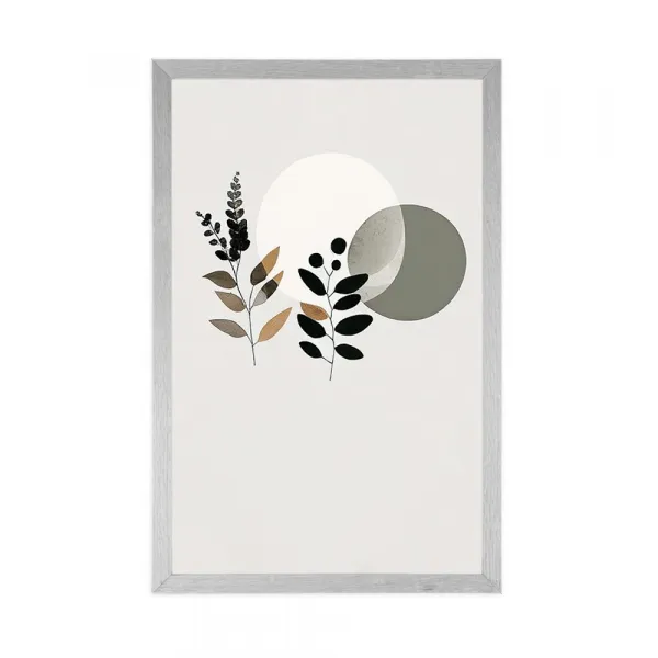 Plagát minimalistické listy s boho pozadím