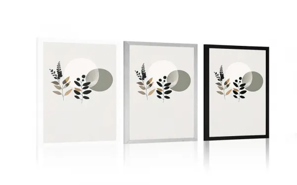 Plagát minimalistické listy s boho pozadím