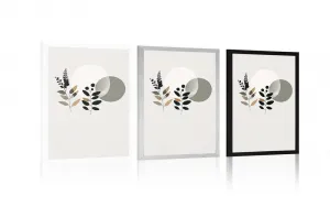 Plagát minimalistické listy s boho pozadím