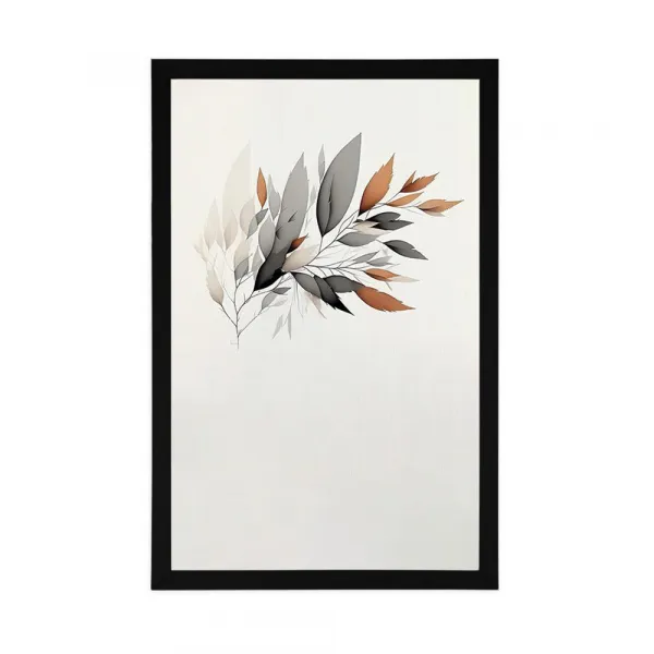 Plagát minimalistická vetvička listov