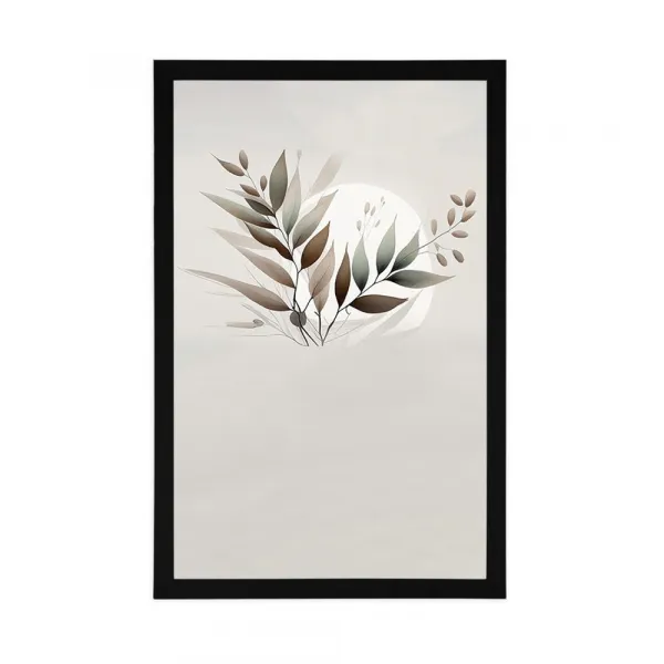 Plagát minimalistické listy v boho dizajne