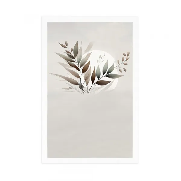 Plagát minimalistické listy v boho dizajne
