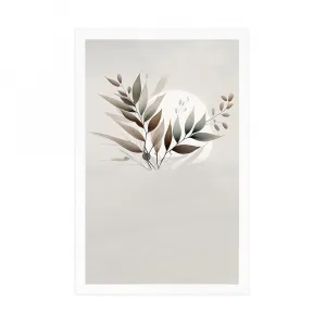 Plagát minimalistické listy v boho dizajne