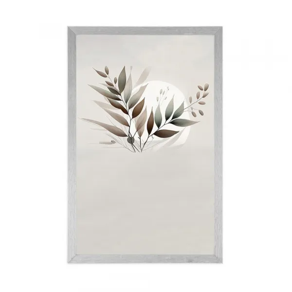 Plagát minimalistické listy v boho dizajne