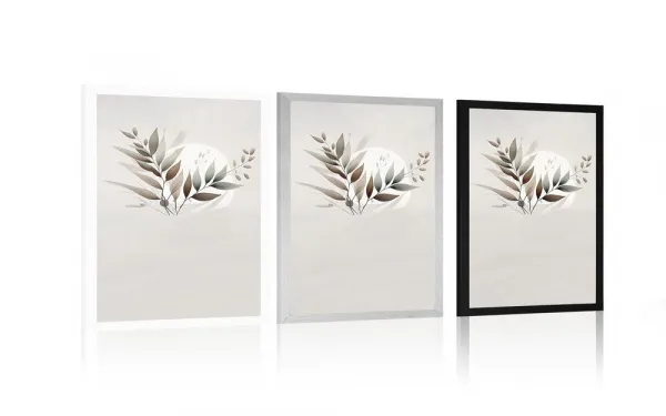 Plagát minimalistické listy v boho dizajne