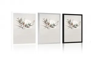 Plagát minimalistické listy v boho dizajne