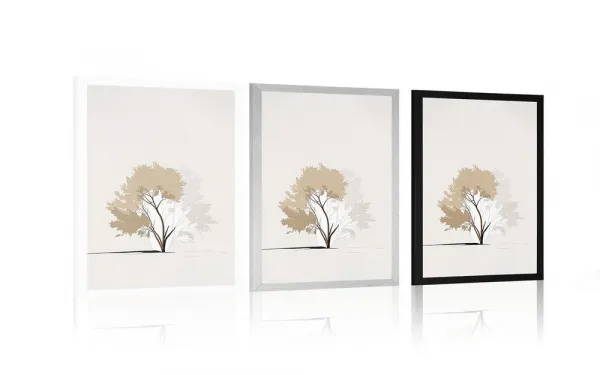 Plagát minimalistický strom s listami