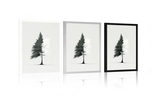 Plagát minimalistický ihličnatý strom