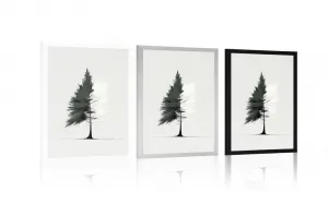 Plagát minimalistický ihličnatý strom