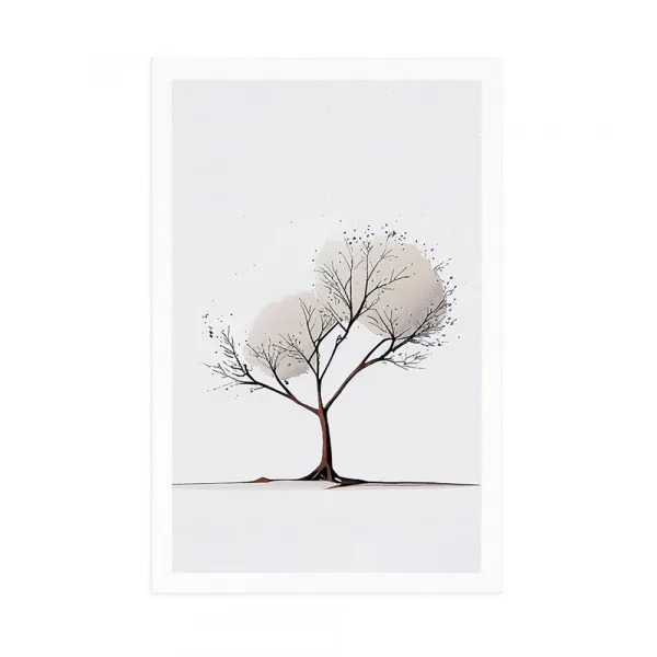 Plagát minimalistický strom bez lístia