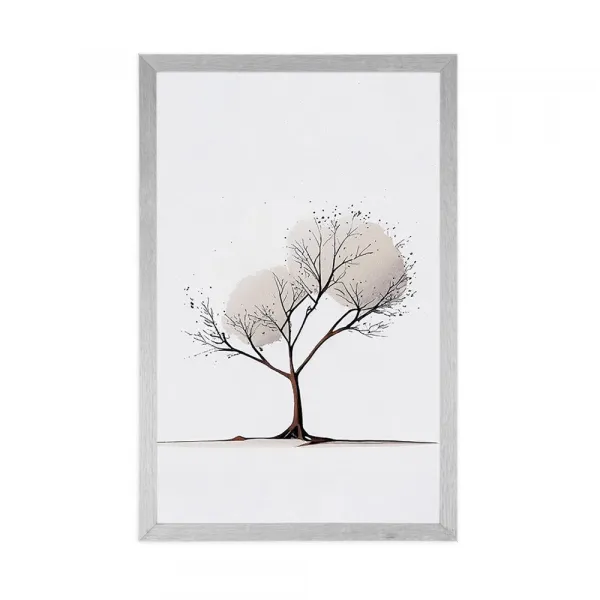 Plagát minimalistický strom bez lístia