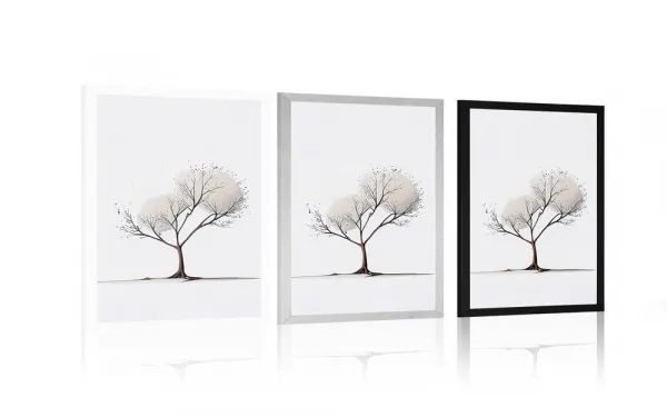 Plagát minimalistický strom bez lístia