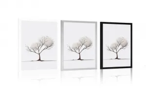Plagát minimalistický strom bez lístia