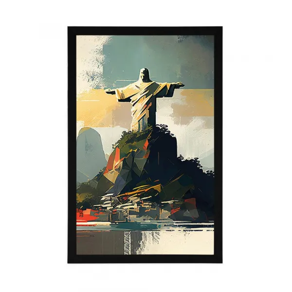 Plagát socha Ježiša v Rio de Janeiro