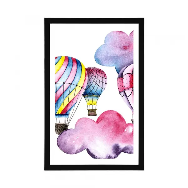 Plagát s paspartou balóniky vo vetre