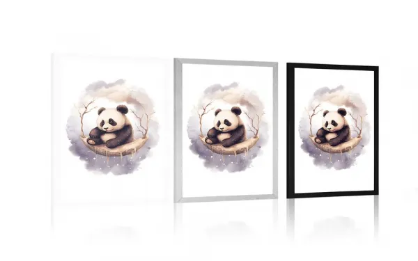 Plagát zasnená panda