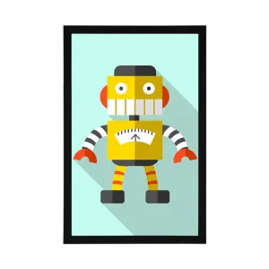 Plagát žltý robot na modrom pozadí