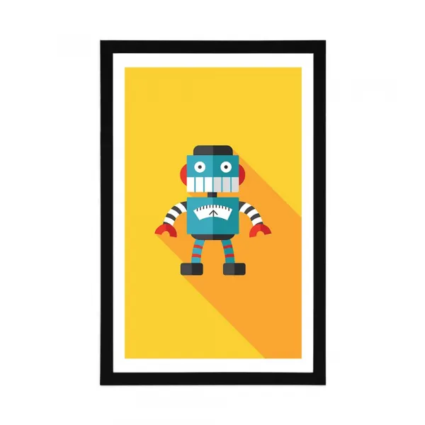 Plagát s paspartou veselý robot