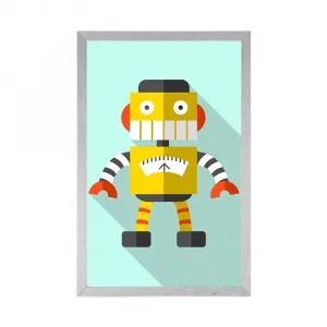 Plagát žltý robot na modrom pozadí