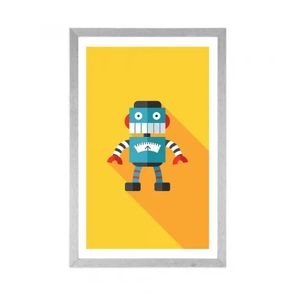 Plagát s paspartou veselý robot
