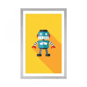 Plagát s paspartou veselý robot