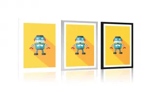 Plagát s paspartou veselý robot