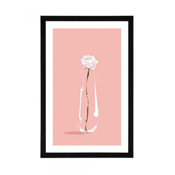 Plagát s paspartou minimalistický kvet