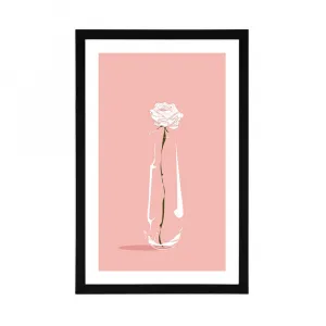 Plagát s paspartou minimalistický kvet