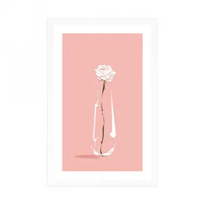 Plagát s paspartou minimalistický kvet