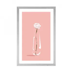 Plagát s paspartou minimalistický kvet