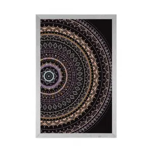Plagát Mandala so vzorom slnka vo fialových odtieňoch