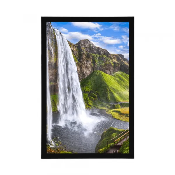 Plagát vodopád Seljalandsfoss