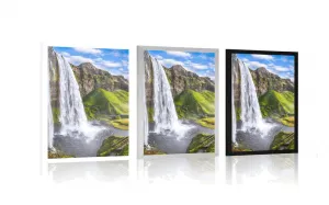 Plagát vodopád Seljalandsfoss