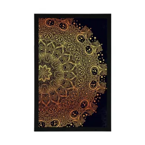 Plagát zlatá orientálna Mandala