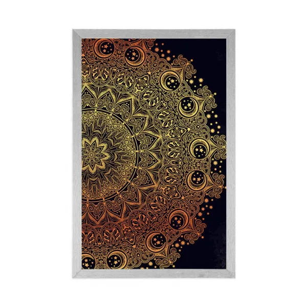 Plagát zlatá orientálna Mandala
