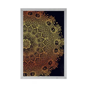 Plagát zlatá orientálna Mandala