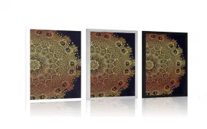 Plagát zlatá orientálna Mandala
