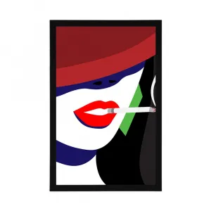 Plagát žena v klobúku v pop art štýle