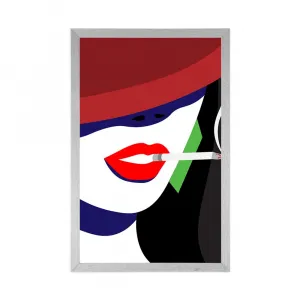 Plagát žena v klobúku v pop art štýle