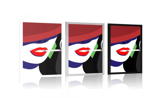 Plagát žena v klobúku v pop art štýle