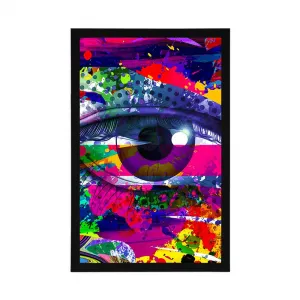 Plagát ľudské oko v pop-art štýle