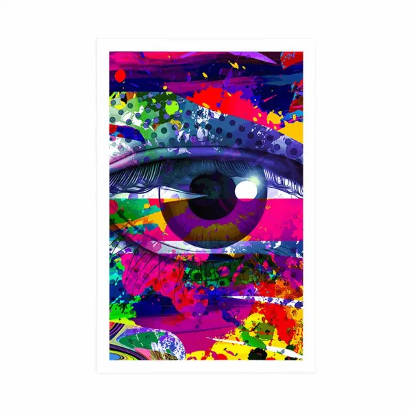 Plagát ľudské oko v pop-art štýle