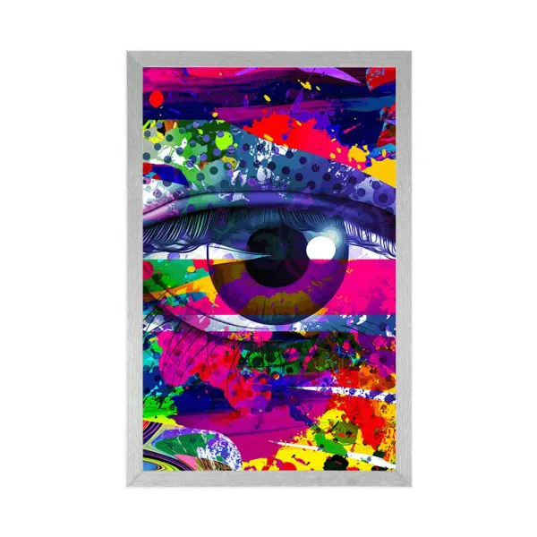 Plagát ľudské oko v pop-art štýle