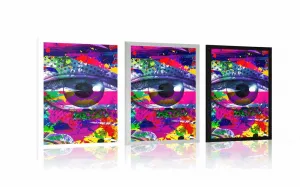 Plagát ľudské oko v pop-art štýle