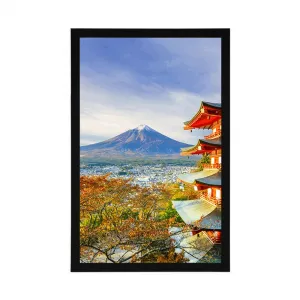 Plagát výhľad na Chureito Pagoda a horu Fuji