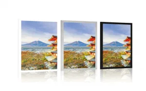 Plagát výhľad na Chureito Pagoda a horu Fuji