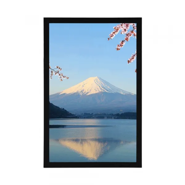 Plagát výhľad z jazera na Fuji